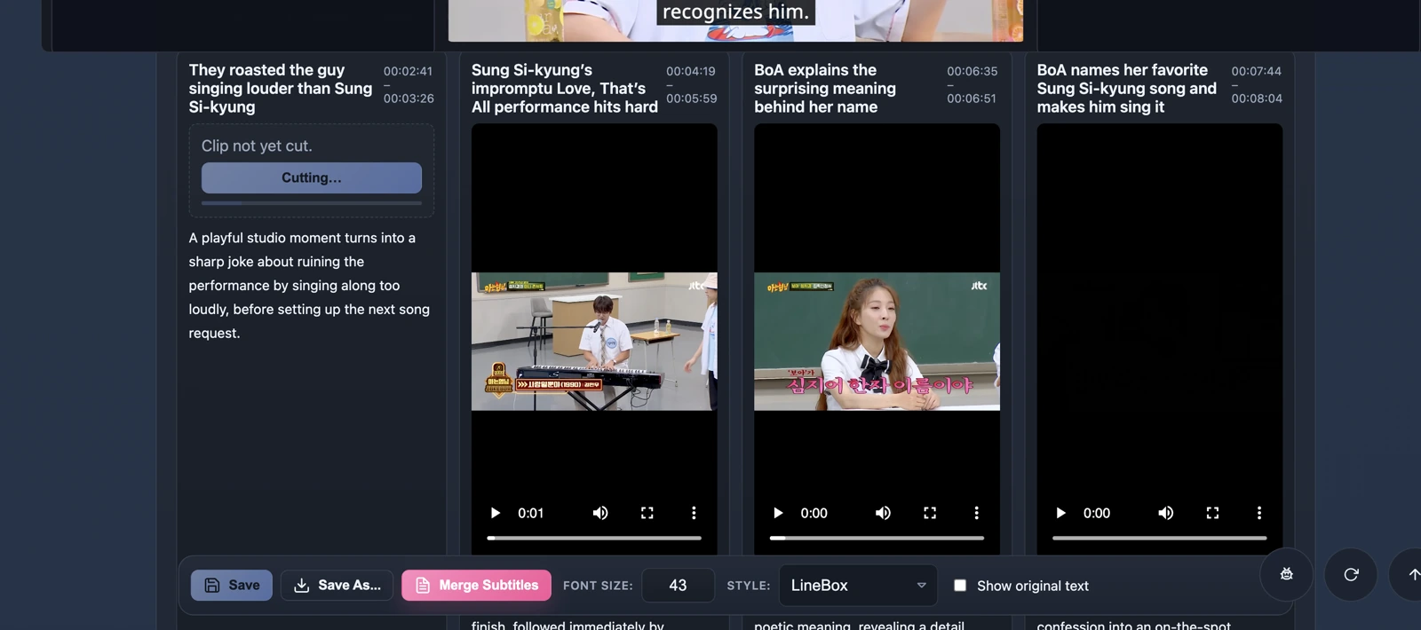 Reviewing highlight clip candidates